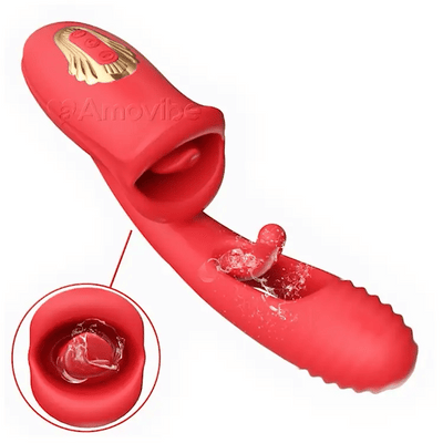 Vibromasseur G spot avec fonction baiser et langue vibrante