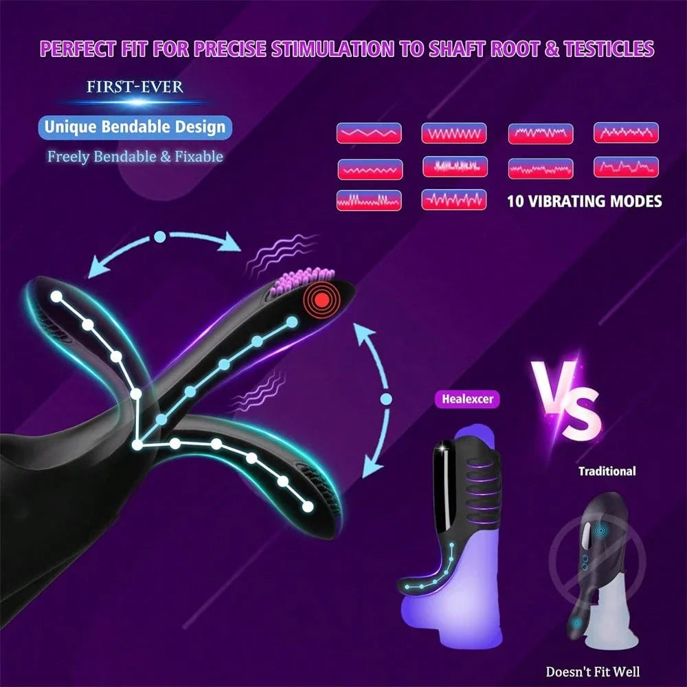 3 moteurs, 5 modes de tapotement, 10 modes de vibration, Penis Training Massager Silicone Sex toys pour hommes Vibromasseurs Jouets sexuels pour la masturbation des hommes