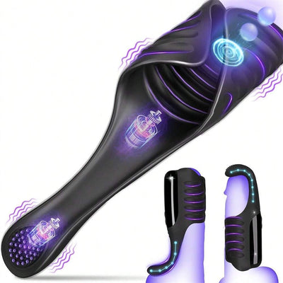 3 moteurs, 5 modes de tapotement, 10 modes de vibration, Penis Training Massager Silicone Sex toys pour hommes Vibromasseurs Jouets sexuels pour la masturbation des hommes