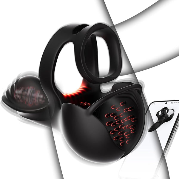 Anneau pénien stimulateur à 360° pour une couverture complète des testicules, avec 9 modes de vibration et de chauffage