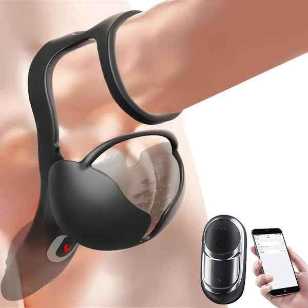 Anneau pénien stimulateur à 360° pour une couverture complète des testicules, avec 9 modes de vibration et de chauffage