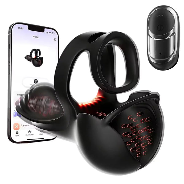 Anneau pénien stimulateur à 360° pour une couverture complète des testicules, avec 9 modes de vibration et de chauffage