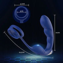 Charger l'image dans la galerie, Blue Wing Double anneau pénien et masseur de prostate avec 9 vibrations
