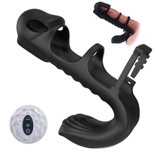 Charger l'image dans la galerie, Lucifer - Manchon pénien vibrant à double moteur et vibromasseur 2-en-1 Jouet pour adultes
