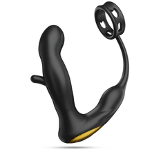 Charger l'image dans la galerie, Masseur de prostate en silicone vibrant et battant avec anneau pénien