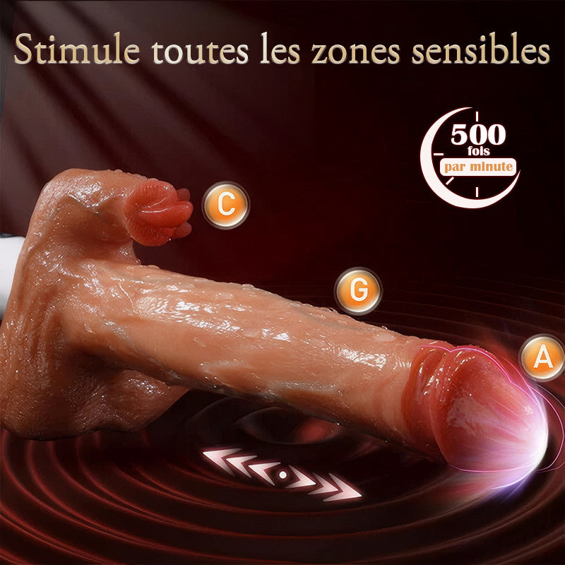 Sex Machine 90° Réglable Automatiquement 8 Godes Vibrants, Vibrants et Léchants Vibrateur