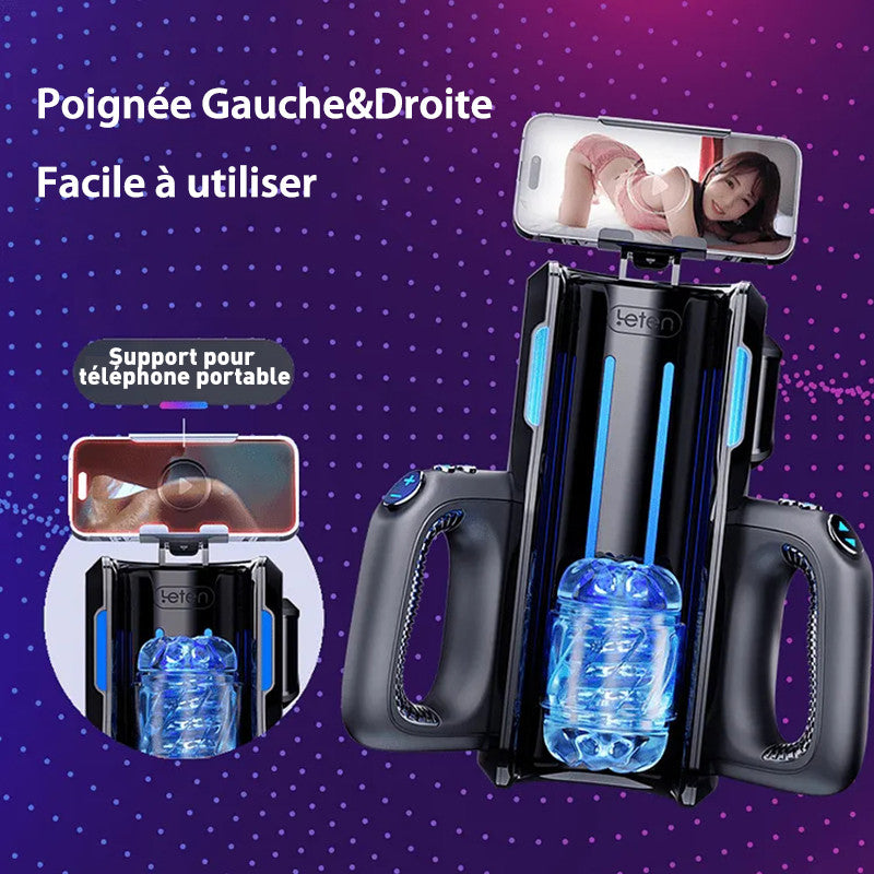 LETEN 10 Masturbateur à moteur à grande vitesse avec support pour téléphone