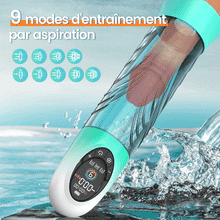 Charger l'image dans la galerie, Green Pioneer - Pompe à pénis à eau avec écran LCD, 4 niveaux de pression et 9
