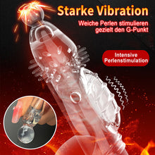 Charger l'image dans la galerie, Vibrierende Penishülle mit Sperrring – Noppen &amp; feste Spitze für gezielte Stimulation