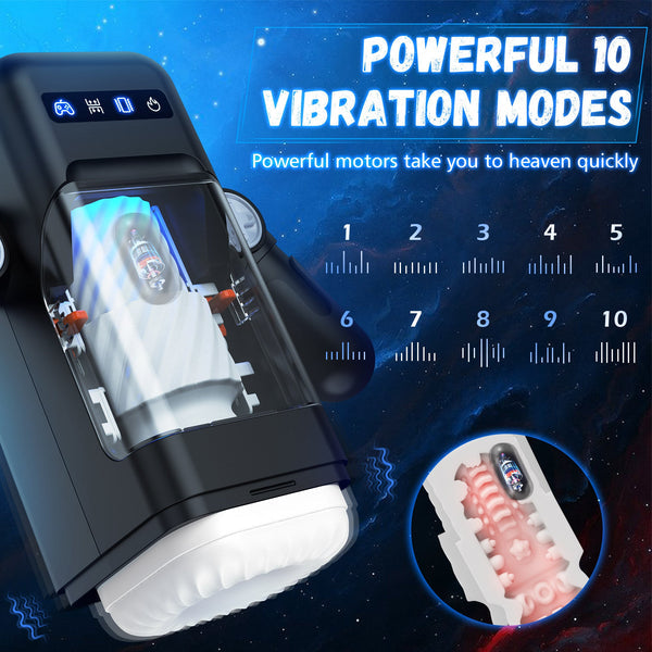 Masturbateur Masculin Avec Vibrations Et 2 Niveaux De Chaleur, Bras Réglable