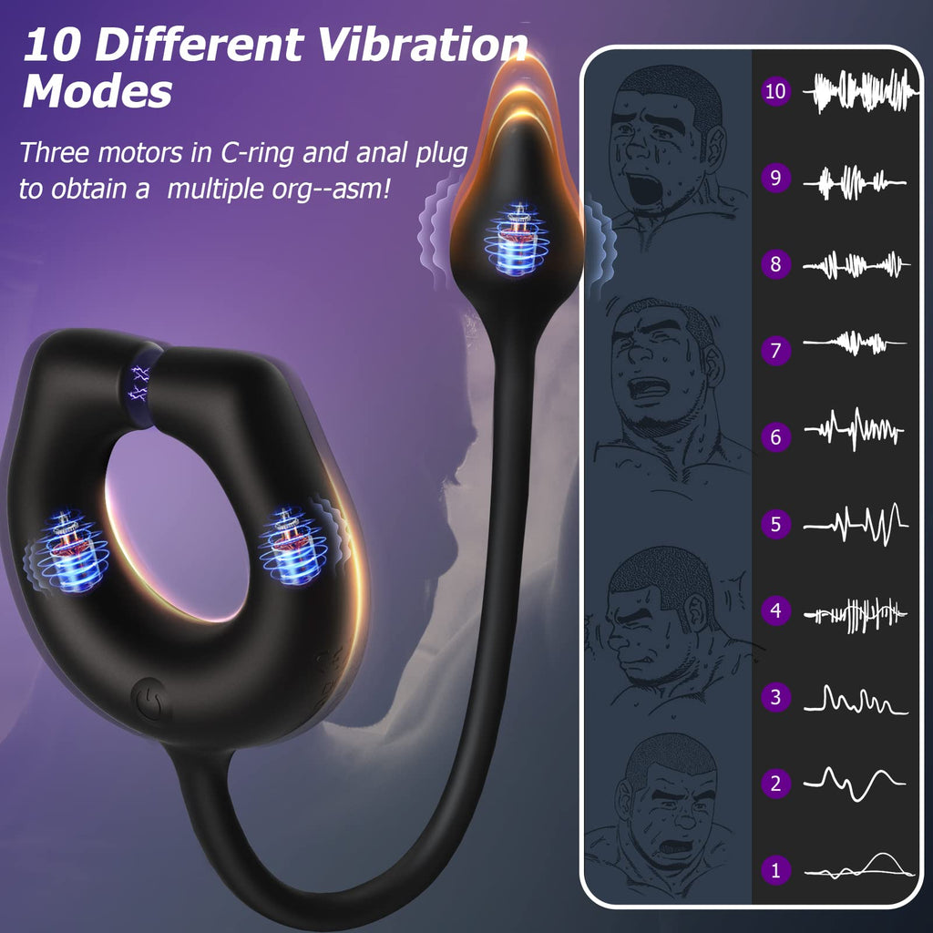 Anneau pénien magnétique à 10 vibrations