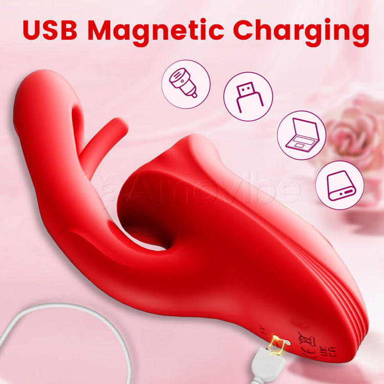 Vibromasseur G spot avec fonction baiser et langue vibrante