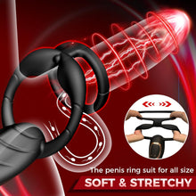 Charger l'image dans la galerie, 3 in 1 Dual Motors Cock Ring Prostate Massager Anal Vibrator with 9 Modes