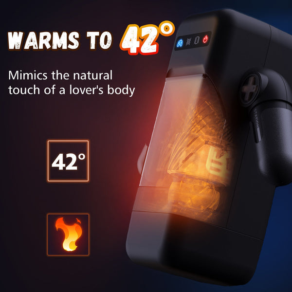 Masturbateur Masculin Avec Vibrations Et 2 Niveaux De Chaleur, Bras Réglable