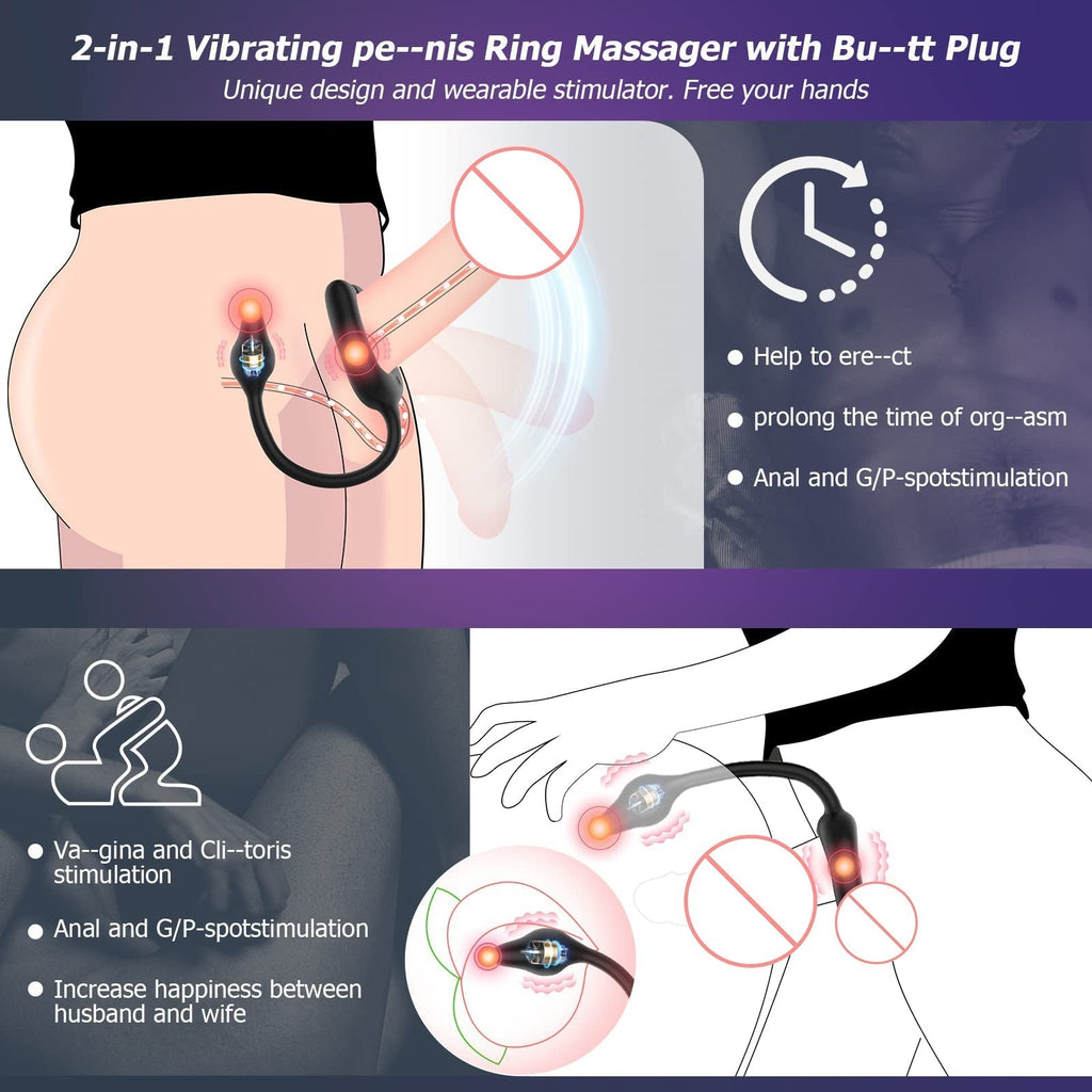 Anneau pénien magnétique à 10 vibrations