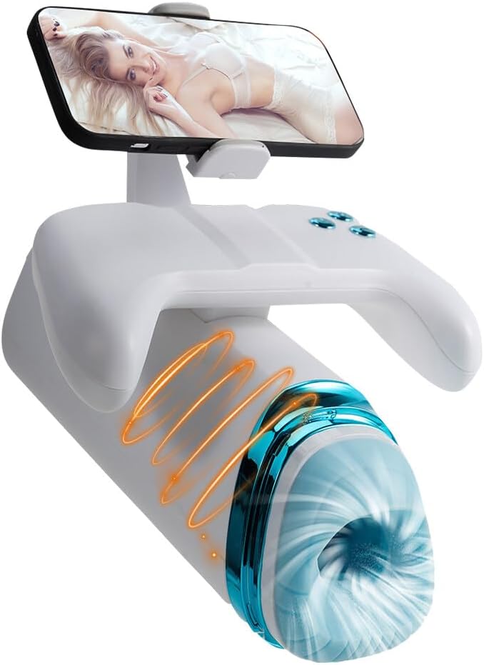 Masturbateurs Masculin, Masturbâteur Homme Mains Libres avec 10 modes de vibrations télescopiques, Masturbateur Automatique Sextoys Homme Orale Erotique