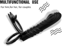 Charger l'image dans la galerie, Double Penetrateur Couple Ṥexťờyse Couple Plḁiśir Anneau Vibrant Homme ＰéNIS Pour Couple Stimulateur Femme Ｃlitờridièn Masculin Silen KVD10