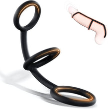 Charger l'image dans la galerie, Anneaux en silicone 3in1, anneau pénien extensible pour toutes les tailles, anneau pénien en silicone pour un plaisir plus long et plus dur, anneau avec 3 tailles différentes, jouet sexuel