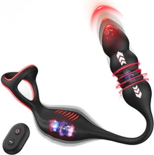 Charger l'image dans la galerie, Vibromasseur pour Homme Sex Toys, Plug Anal Vibrant Sex toýs Homme Masseurs de Prostate Sextoy Homme Sex avec Anneau Pénienn, Sex Toys Anals Gode Vibro-masseur 9 Mode Télescopique &amp; Vibrations