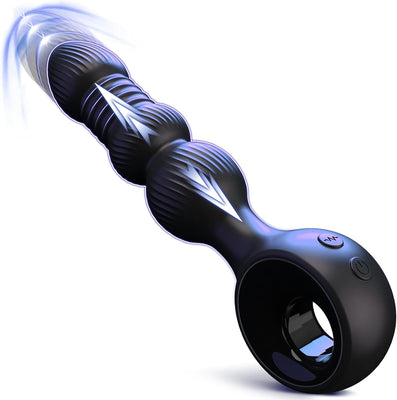 Perles Anales-Wordone Plugs Anals Vibrants avec 10 Vibrations&7 Poussées, Masseur de Prostate, Jouet Anal pour Adulte, Jouets Sexuels pour Mâles, Vibromasseur Point G Bullet pour Hommes&Femmes