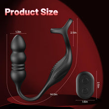 Charger l'image dans la galerie, Vibromasseur pour Homme Sex Toys, Plug Anal Vibrant Sex toýs Homme Masseurs de Prostate Sextoy Homme Sex avec Anneau Pénienn, Sex Toys Anals Gode Vibro-masseur 9 Mode Télescopique &amp; Vibrations