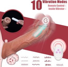 Charger l'image dans la galerie, 8 Inch Vibrating Penis Sleeve with 10 Vibration Modes