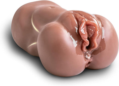Masturbateur pour hommes - 2 en 1 Poche Chatte Grande avec Vagin 3D Clitoris Anal Poche Chatte Masturbateurs Double Canal Portable Érotique Sex Toy pour Hommes Solo