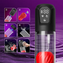 Charger l'image dans la galerie, Red lips-Pompe à pénis 7 succion 5 vibration, Avec 2 Gaines silicones interchangeables
