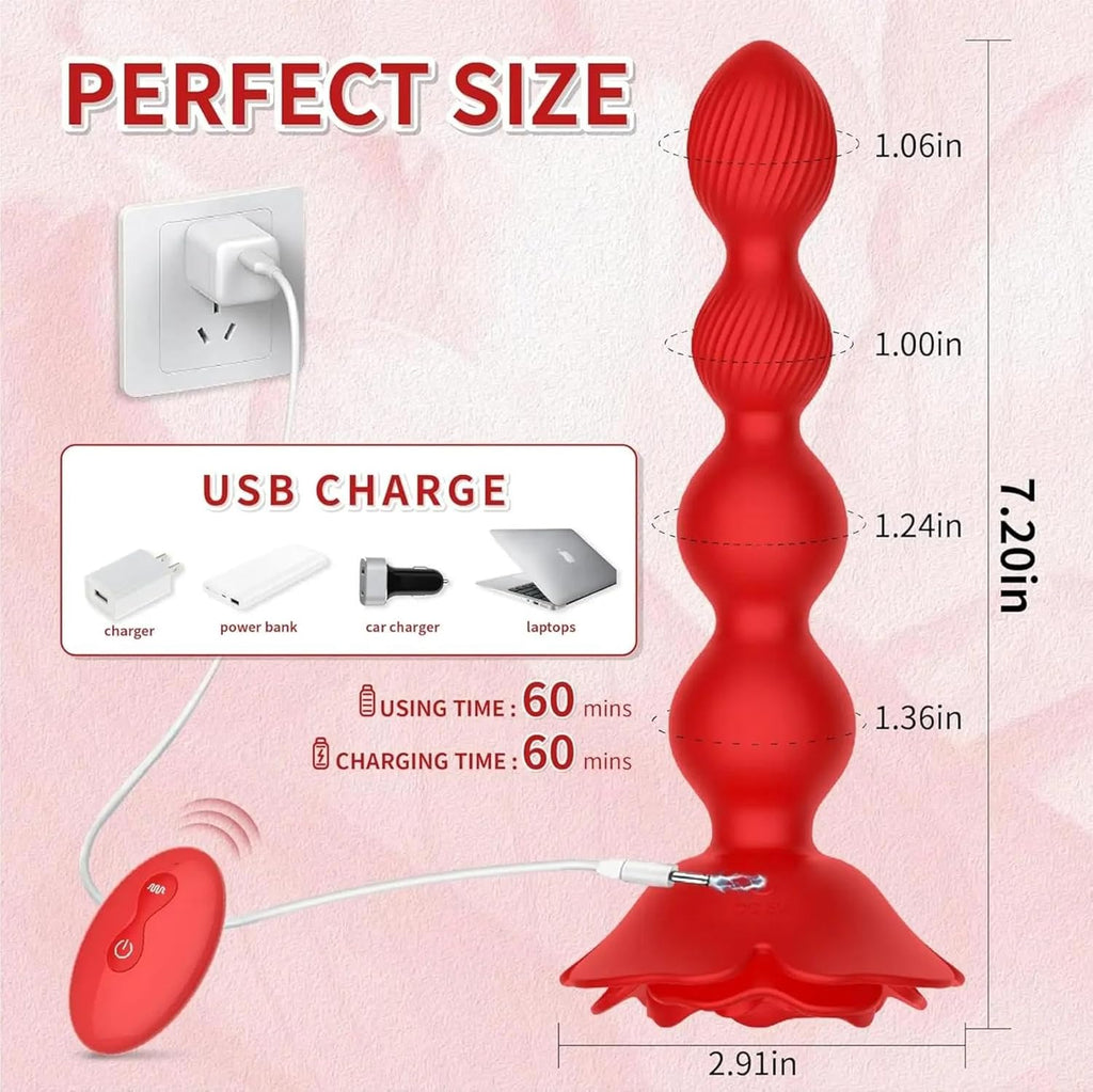 Plug anal anal Vibromasseur godemichet Anal rotatif à 360 degrés, avec 10 modes rotatifs et vibrants, en forme de Machine sexuelle, perles anales, jouets sexuels Pour pour femmes et hommes