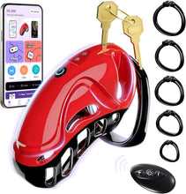 Charger l'image dans la galerie, Cage de Chasteté Pénis Sex Toýs homme - Bondage SM avec Ceinture de Chasteté avec 5 Tailles Anneaux de Pénis 2 clés 1 serrure, Cock Chastity Cage Amovibles pour Empêcher L'érection Sex Toýs Couple