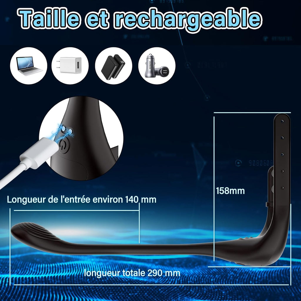Plug Anal Vibromasseur Sex Toys - Anneau Penien Gode Homme pour Gay Toýs Femme Couple Plaisir Sextoy avec App et 10 Modes de Vibration, Anneaux Vibrant Pénis Sextoyse Sex Masculins Anals Plugs Anus