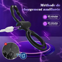 Charger l'image dans la galerie, Anneau Penien - Anneau Homme Vibrant Sex Toýs Couple Vibromasseur, Femme Clitoridien Puissant - Rechargeable, prêt pour la douche et dure jusqu'à 60 minutes, 10 Modes de Vibration et Contrôle des APP