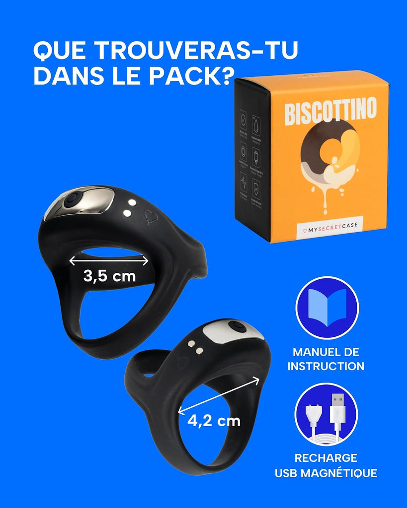 Anneau Penien - Anneau Homme Vibrant En Silicone Cockringe Homme 10 Modes de Vibration Jouet Intime Pour Couple Double Boucle Anneaux De Pénis Jouet Adulte IPX6