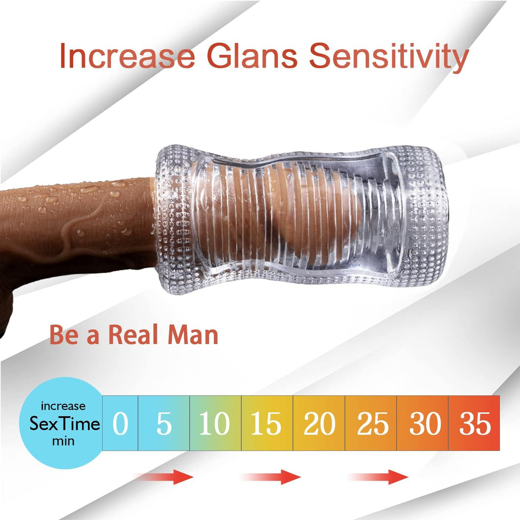 Masturbâteur pour Homme, Coupe du Masturbateur Masculin Transparent Érotiques Entraîneur de Pénis, Cavité Buccale Vaginal Texture 2 Trous Masturbâteurs Jouet Sexuel pour Homme
