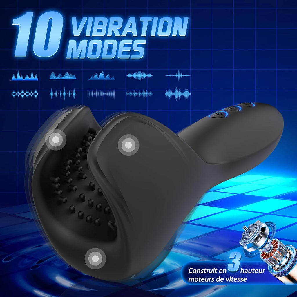 Vibromasseur Pour Hommes Sex Toys, Vibromasseurs Sex Toýs Couple - Masturbateurs Masculins Mains Libres avec 10 Modes Morsure et de Vibration, Sextoy Homme Sex Toýs Homme Suceur Sextoys