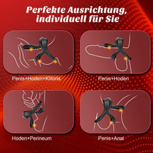 Charger l'image dans la galerie, Double Anneau Penien - Anneau Homme Sex Toýs Homme, Anneau Vibrant Pénis Clitoridienne avec Vibromasseur à Langue Reglable, Cockring Sextoy Jouet Sexualité Couple avec Le Stimulateur du Périnée