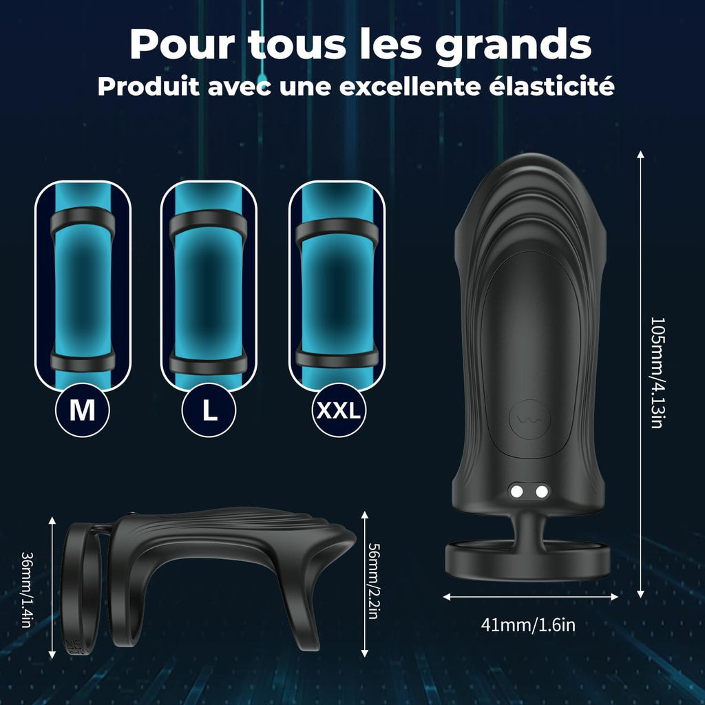 Anneaux de Pénis Sex Toys, Silicone Anneau Penien - Anneau Homme Vibrant avec 9 Modes de Vibration pour homme, Cockring Sex Toýs Couple à Distance, Jouets Pour Améliorer les Performances Sexuelles