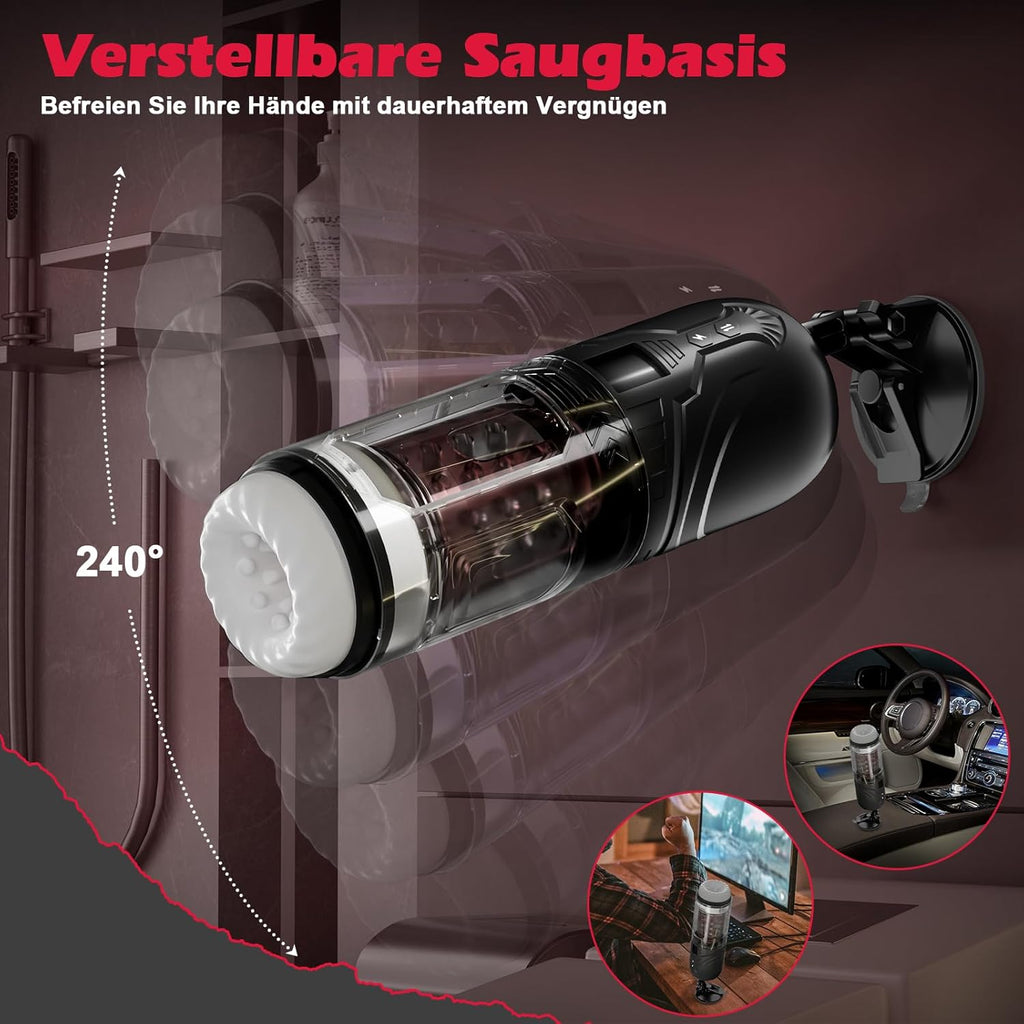 Masturbateur Électrique pour Homme, Jouet Sexuel pour Homme Solo avec 7 Modes de Poussée et de Rotation, 3 en 1 Masturbateur de Poche pour Pénis et Chatte Jouets Sexuels pour Homme