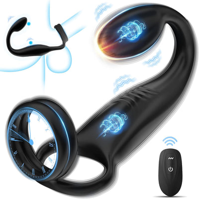 Vibromasseurs Sex Toys Couple - Anneau Penien Homme Toýs Pénis Vibrant Retardant d'éjaculation avec 10 * 10 Modes de Vibration, Sextoyse Plug Anal pour Gay Stimulateur Prostate,Masculins Plugs Anus