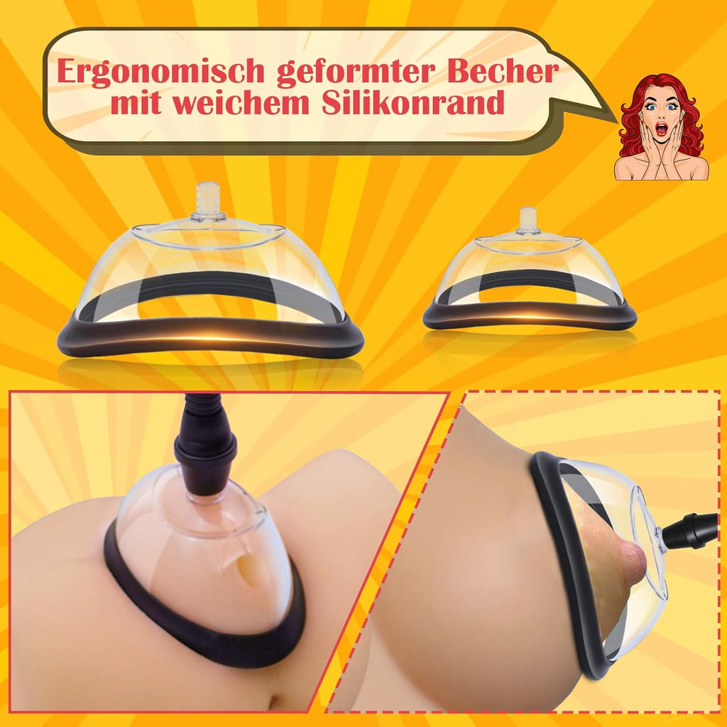Pompe Vaginale et Tétonnière, Jouet Intime avec Ventouses Clitoridiennes – Pompe Teton, Stimulateur Clitoridien à Succion et Suceurs de Clitoris pour Femme/Couple, Sextoy BDSM Puissant
