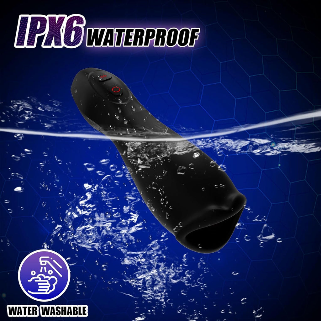 Masturbateurs Masculins Sex Toys, Automatique Masturbateur Homme avec 5 Modes de léchage de langue rotatifs & 10 Modes de Vibration, Enveloppé à 360° Penisse Vibromasseurs