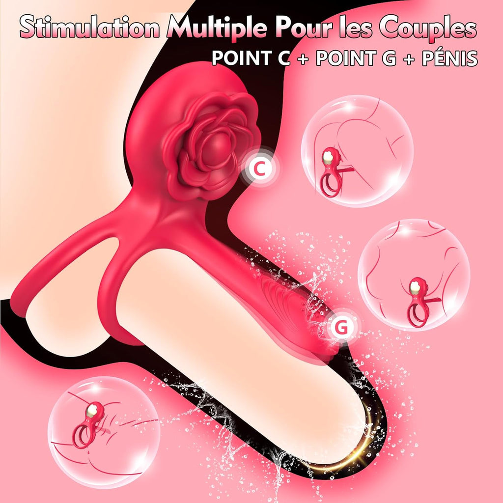 Sex Toys Anneaux de Pénis Set - 3 en 1 Anneau Vibrant Pénis - Anneau Homme Sextoyse Couple Plaisir 10 Modes Vibromasseurs Pour Homme Cockringe Sextoyse Homme Sex