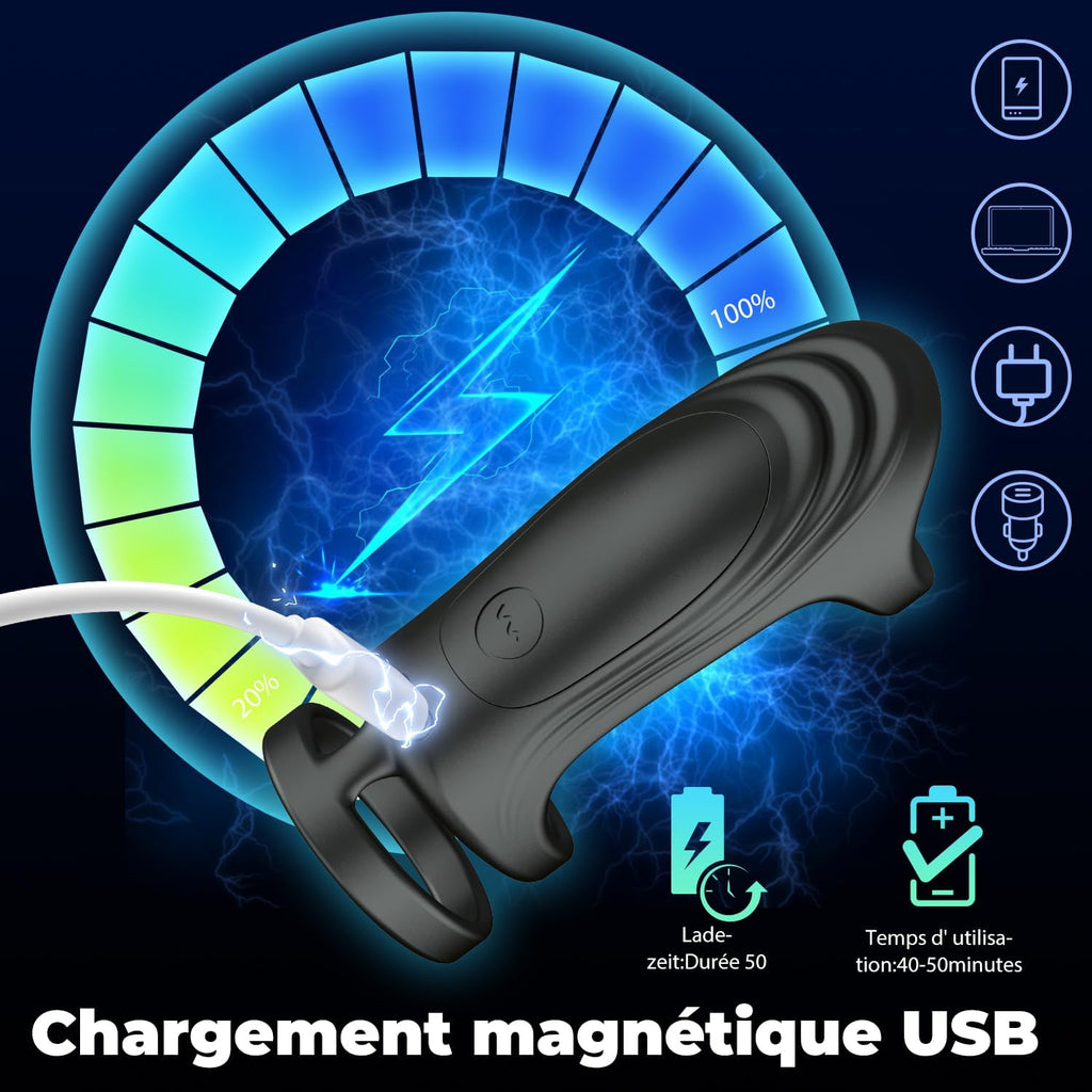 Anneaux de Pénis Sex Toys, Silicone Anneau Penien - Anneau Homme Vibrant avec 9 Modes de Vibration pour homme, Cockring Sex Toýs Couple à Distance, Jouets Pour Améliorer les Performances Sexuelles