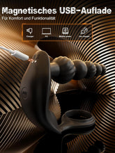 Charger l'image dans la galerie, Plug anal masseur de prostate, anneau phallique avec 10 modes de vibration, stimulation de la prostate avec 5 boules anales, jouets sexuels étanches pour couples