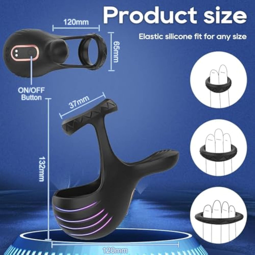 Sextoy Homme avec Télécommande et Application,Anneau De P-ÊŇIs en Silicone,étanche réglable pénien avec Anneau testiculaire plaisir Couple