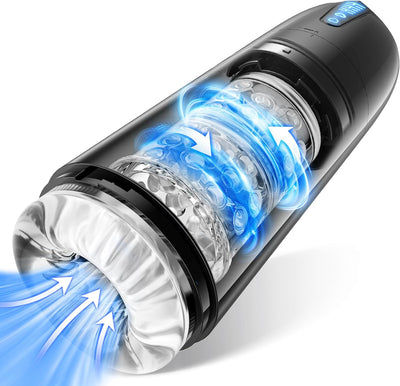Masturbeuse Homme Sex Toys, Masturbateurs Masculins Mains Libres avec 7 Modes d'aspiration et 7 Modes de Rotation, Masturbateur Homme Automatique Vaginette Ultra Réaliste Sextoyse Homme Sex Sex Toys