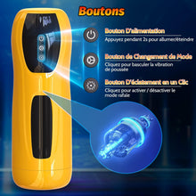 Charger l'image dans la galerie, Electric Masturbateurs Masculins Automatique Électrique Sextoyse Homme Sex, 7 Télescopique + Vibrations Masturbeuse Va et Vient, Mains Libres