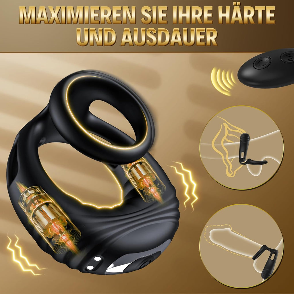 Jouet Sexuel Pour Couple, Anneau PéNien, Jouet Sexuel Pour Homme, Vibrateur à Double Anneau PéNien Avec TéLéCommande, Anneaux PéNiens, Anneau PéNien D'éRection, Jouet Sexuel Pour Femme, Homme