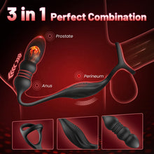 Charger l'image dans la galerie, Vibromasseur pour Homme Sex Toys, Plug Anal Vibrant Sex toýs Homme Masseurs de Prostate Sextoy Homme Sex avec Anneau Pénienn, Sex Toys Anals Gode Vibro-masseur 9 Mode Télescopique &amp; Vibrations
