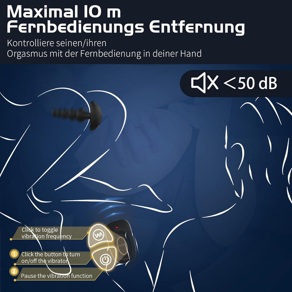 Vibromasseur anal pour débutants, Avec 16 modes de vibration et 5 perles anales de tailles et télécommande, jouets sexuels pour couples femmes hommes plug anal masseur stimulant